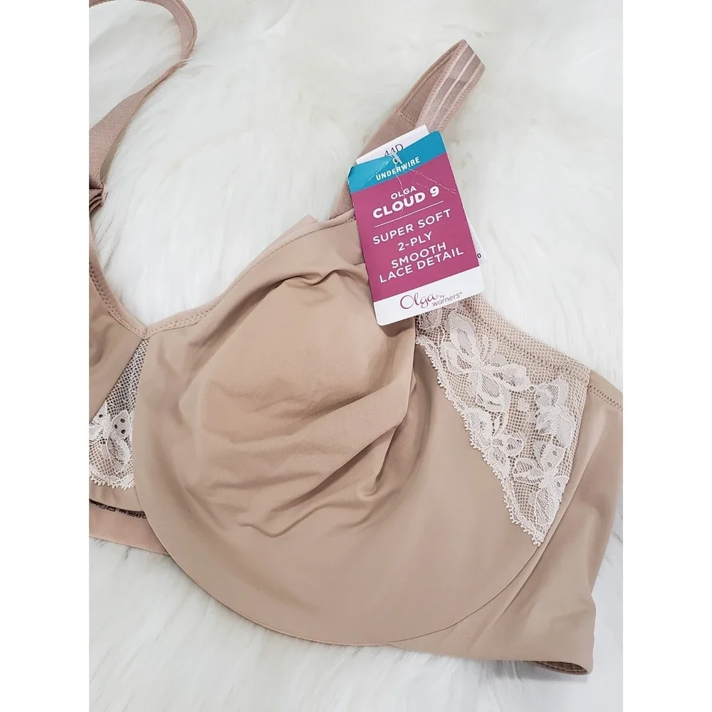 NWT OLGA Cloud 9 underwire BRA with lift GF7961A BEIGE 44D